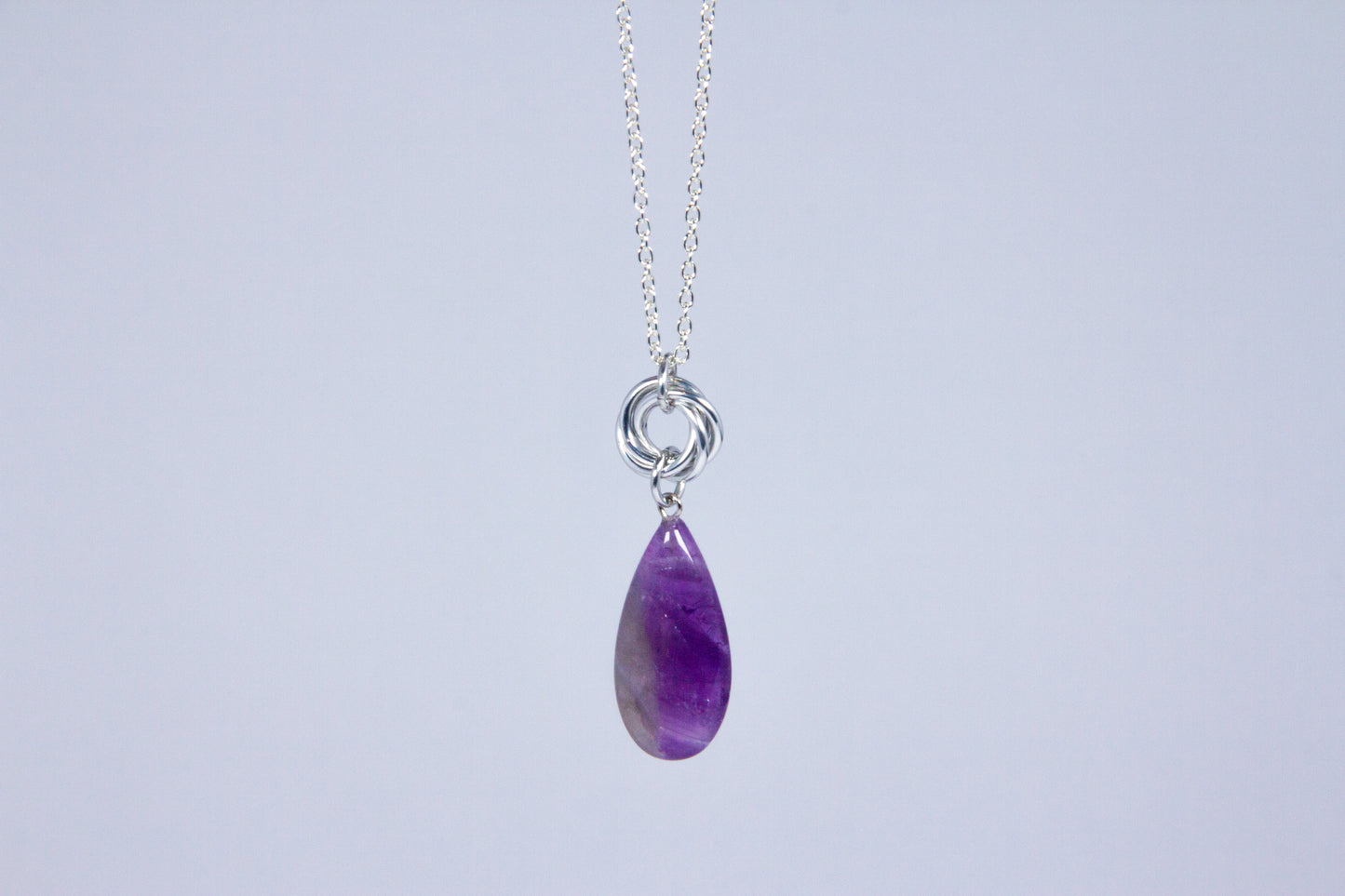 Amethyst Mobius Pendant & Earring Set
