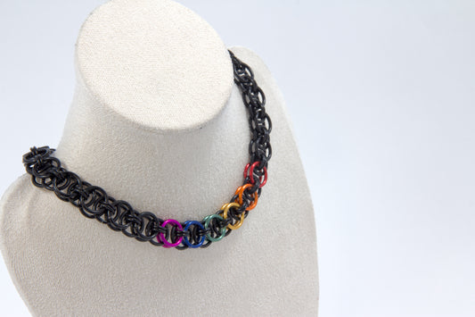 Rainbow Black Choker