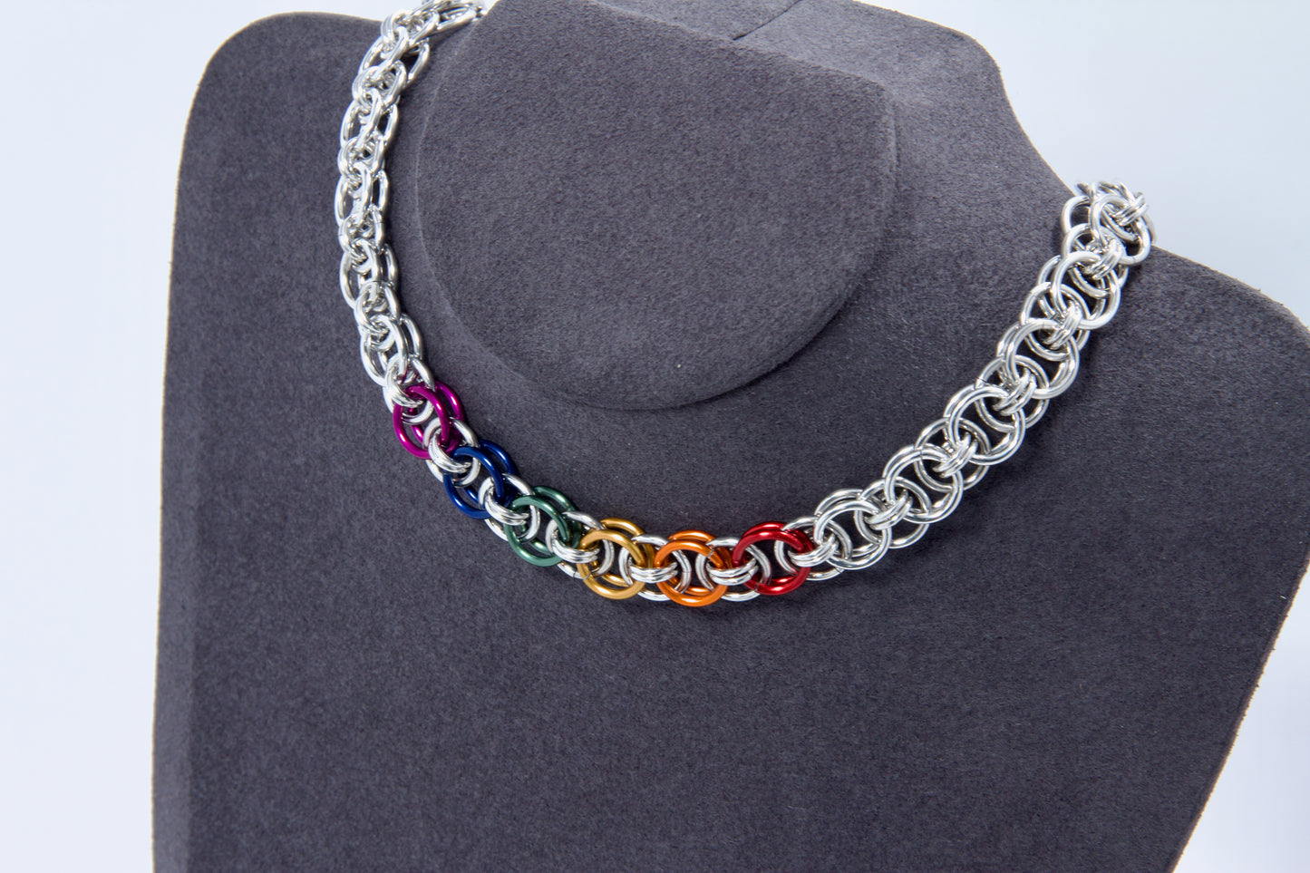Rainbow Silver Choker