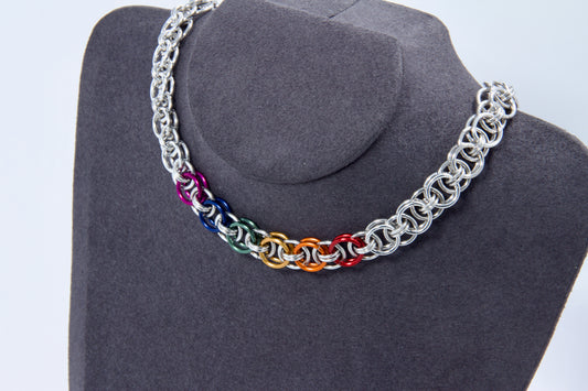 Rainbow Silver Choker