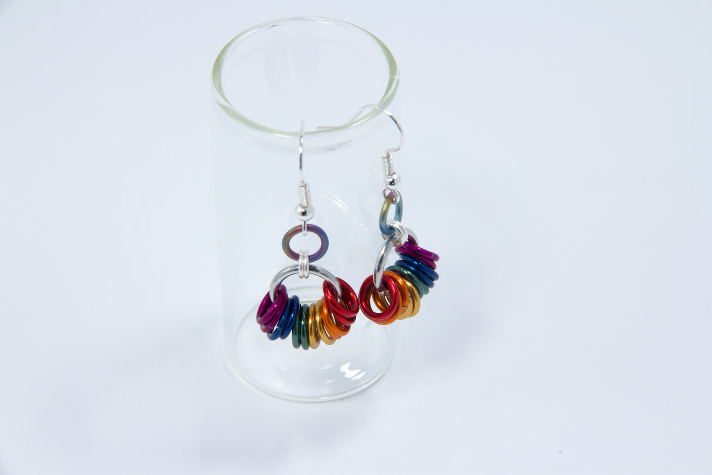 Rainbow Loop Earrings - Silver