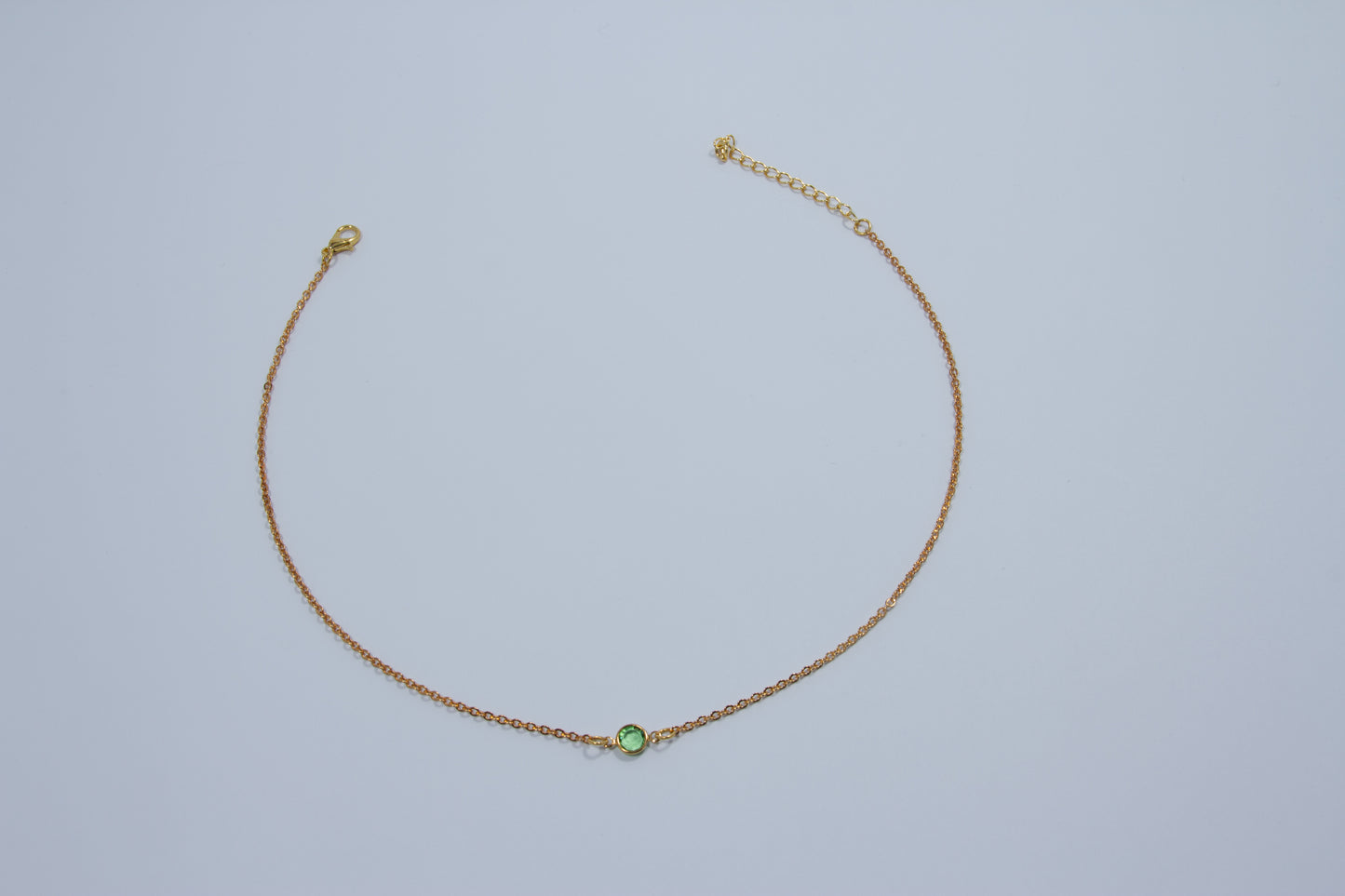 Green Swarovski Necklace - Gold