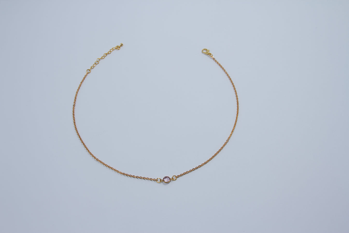 Lilac Swarovski Necklace - Gold