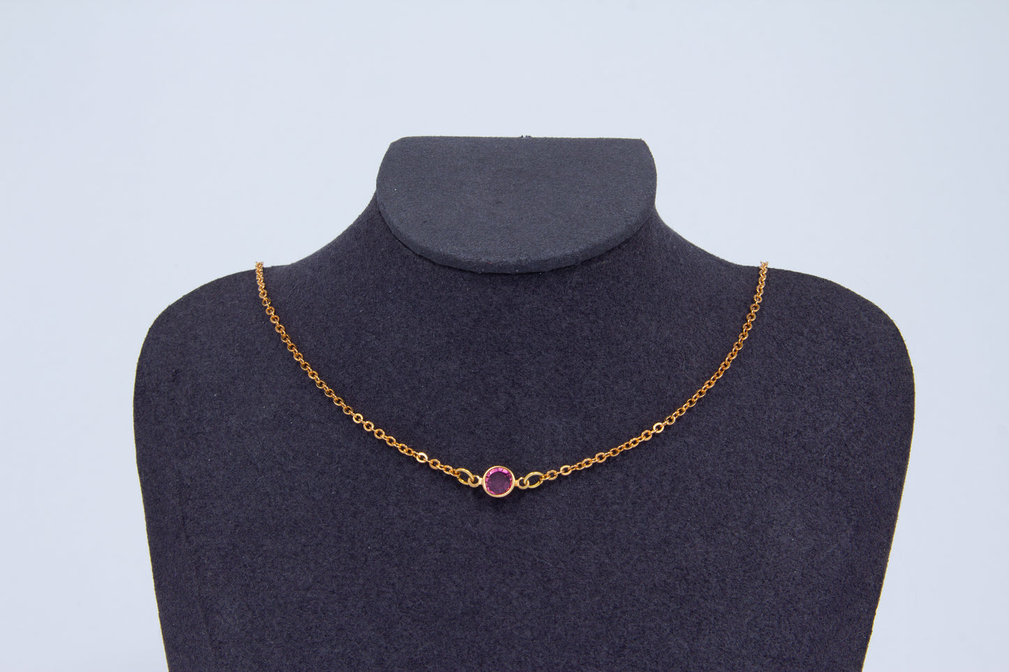 Lilac Swarovski Necklace - Gold