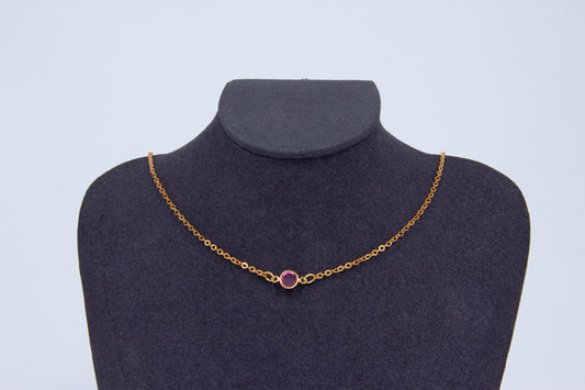 Lilac Swarovski Necklace - Gold