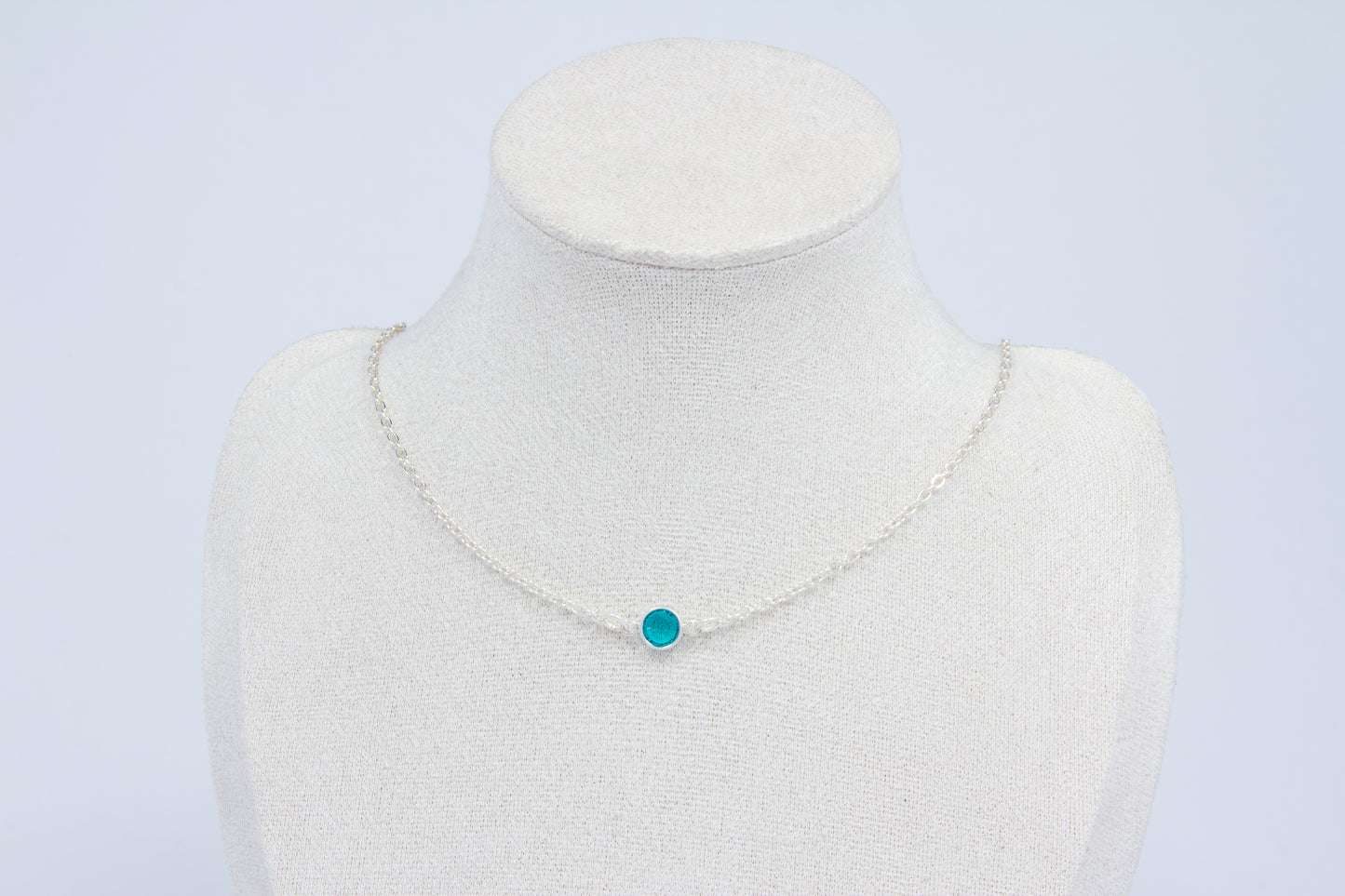 Sky blue Swarovski Necklace - Silver