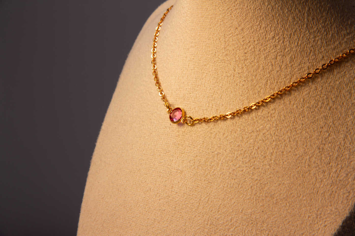Lilac Swarovski Necklace - Gold
