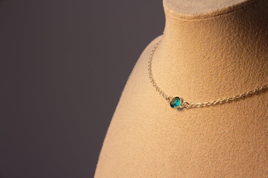 Sky blue Swarovski Necklace - Silver