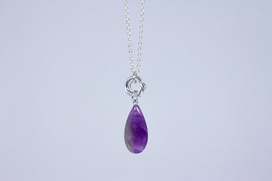 Amethyst Mobius Pendant & Earring Set